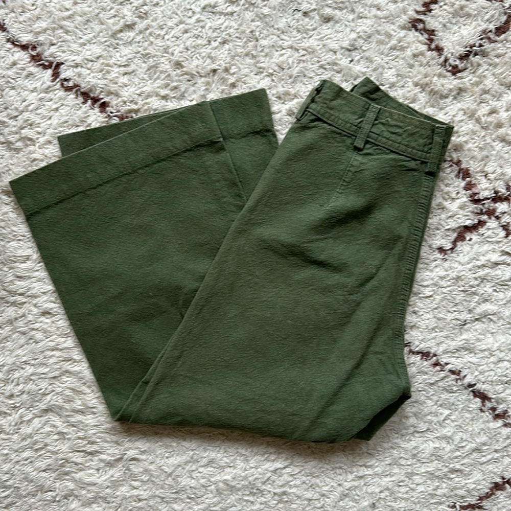 Jesse Kamm Green Wide-Leg Pants - Picture 3 of 9